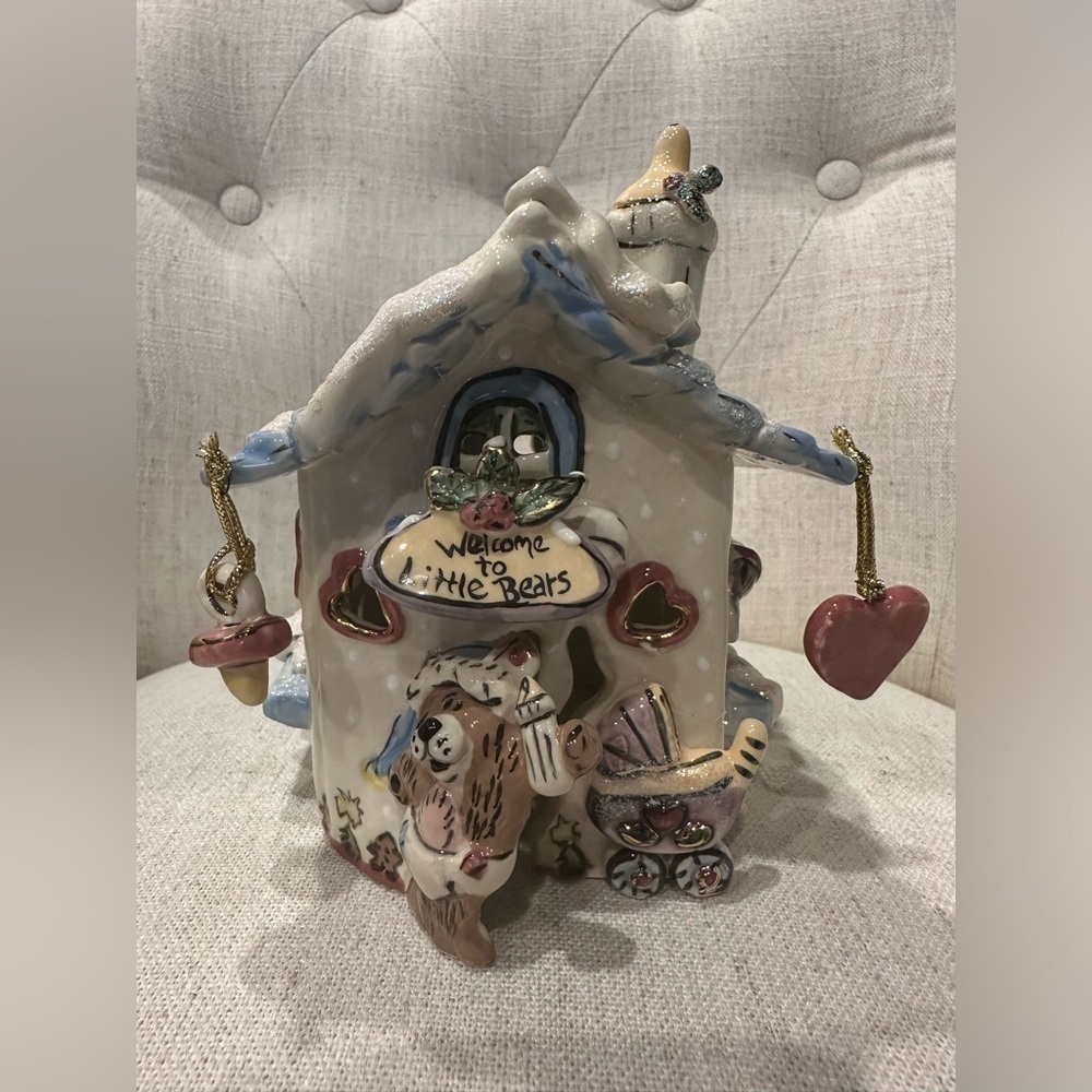 Heather Goldmine Blue Sky Clayworks Little Bears Baby Nightlight House BY20250